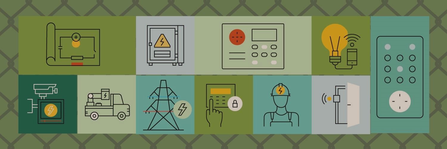 Illustration - collage of utility physical security images