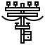 Black-and-white icon of a power line