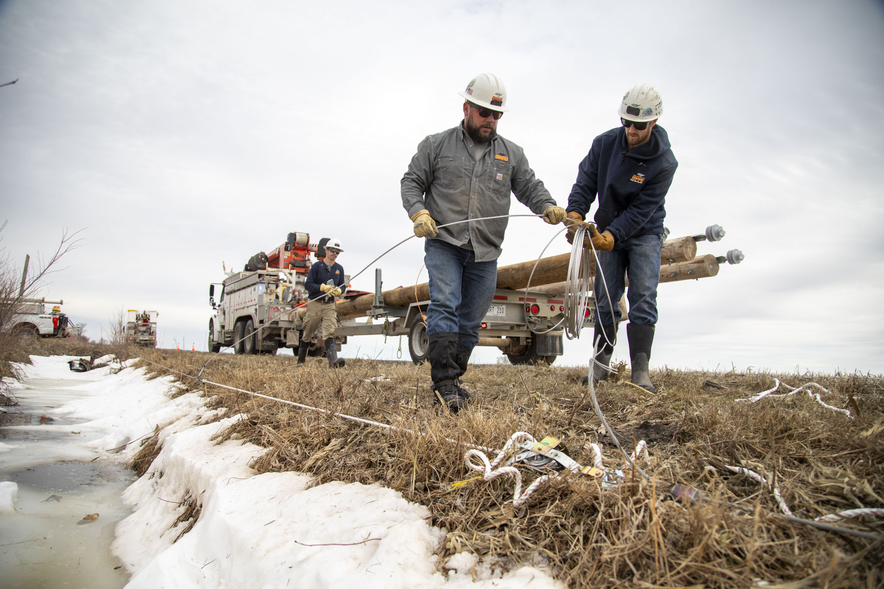 OPPD line crews restoring power after a blizzard.