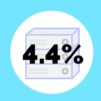Icon representing the 4.4% of total U.S. electricity consumed by data centers
