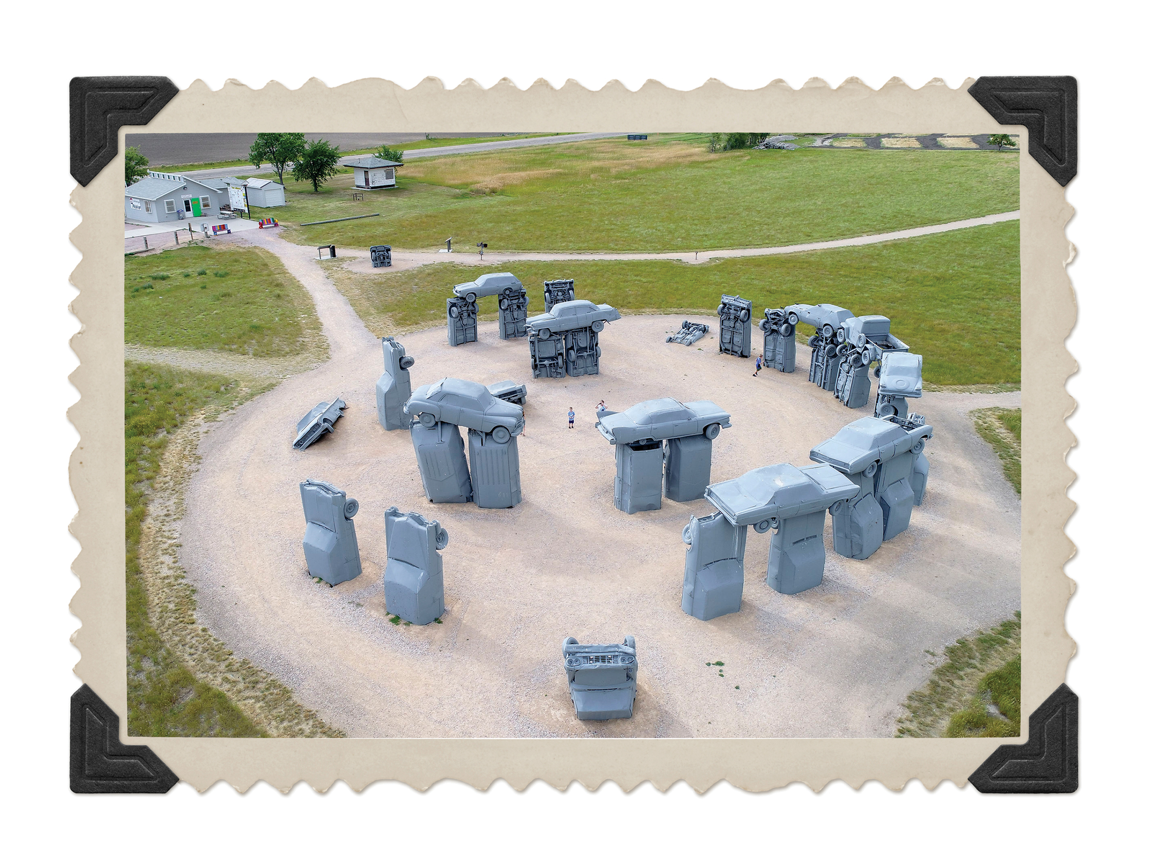Aerial view of Carhenge