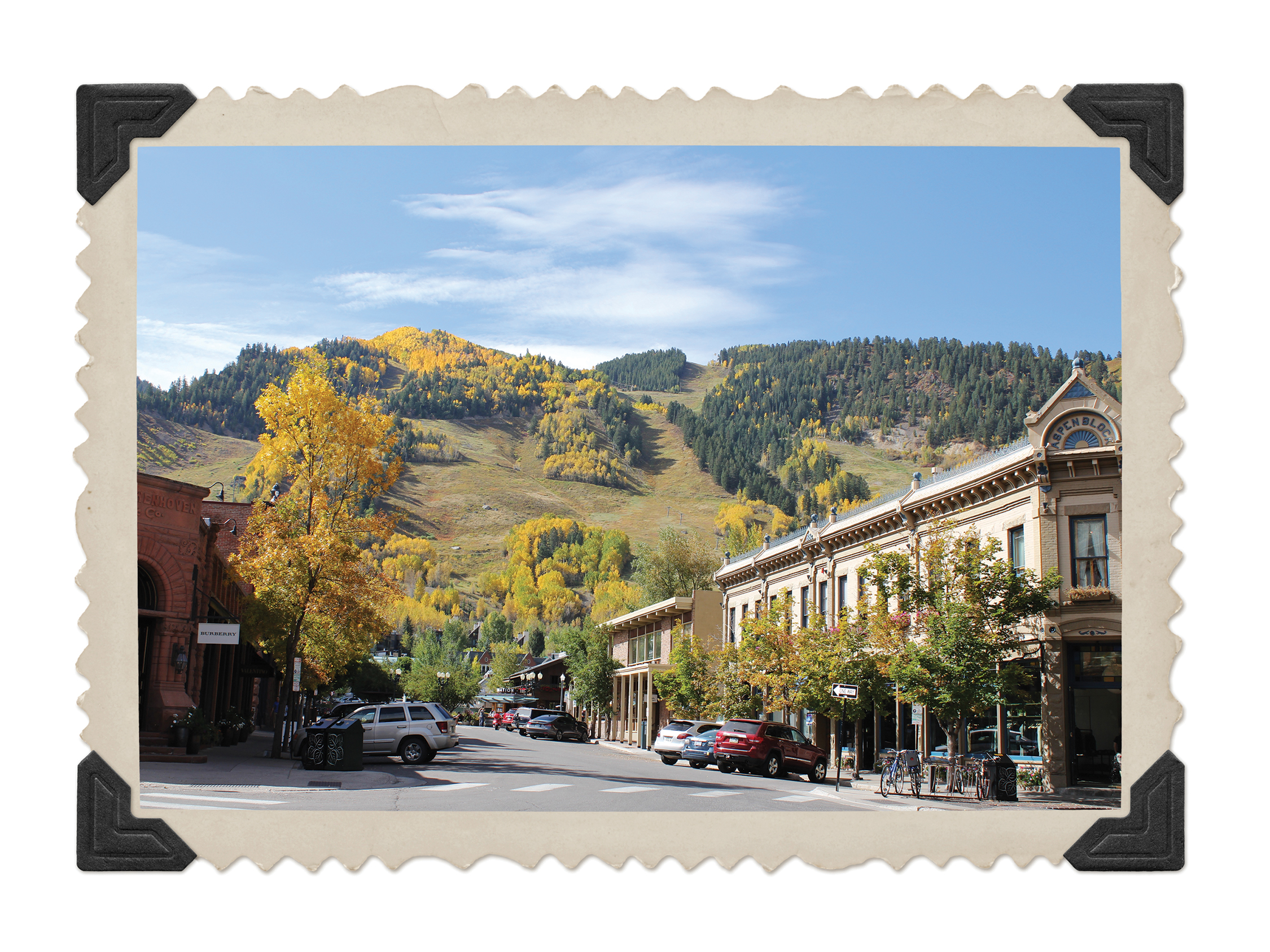 view of City of Aspen with mountain in background