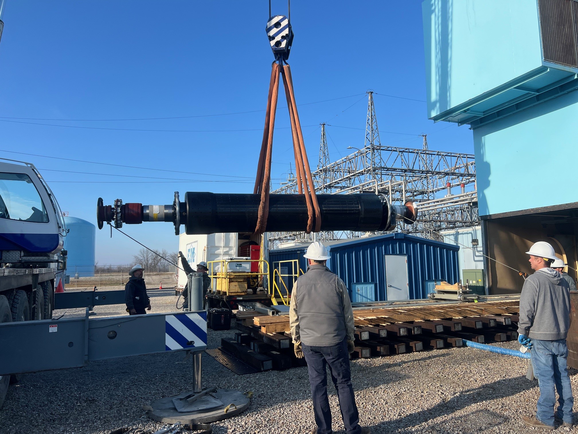 CMU staff overseeing rotor repair