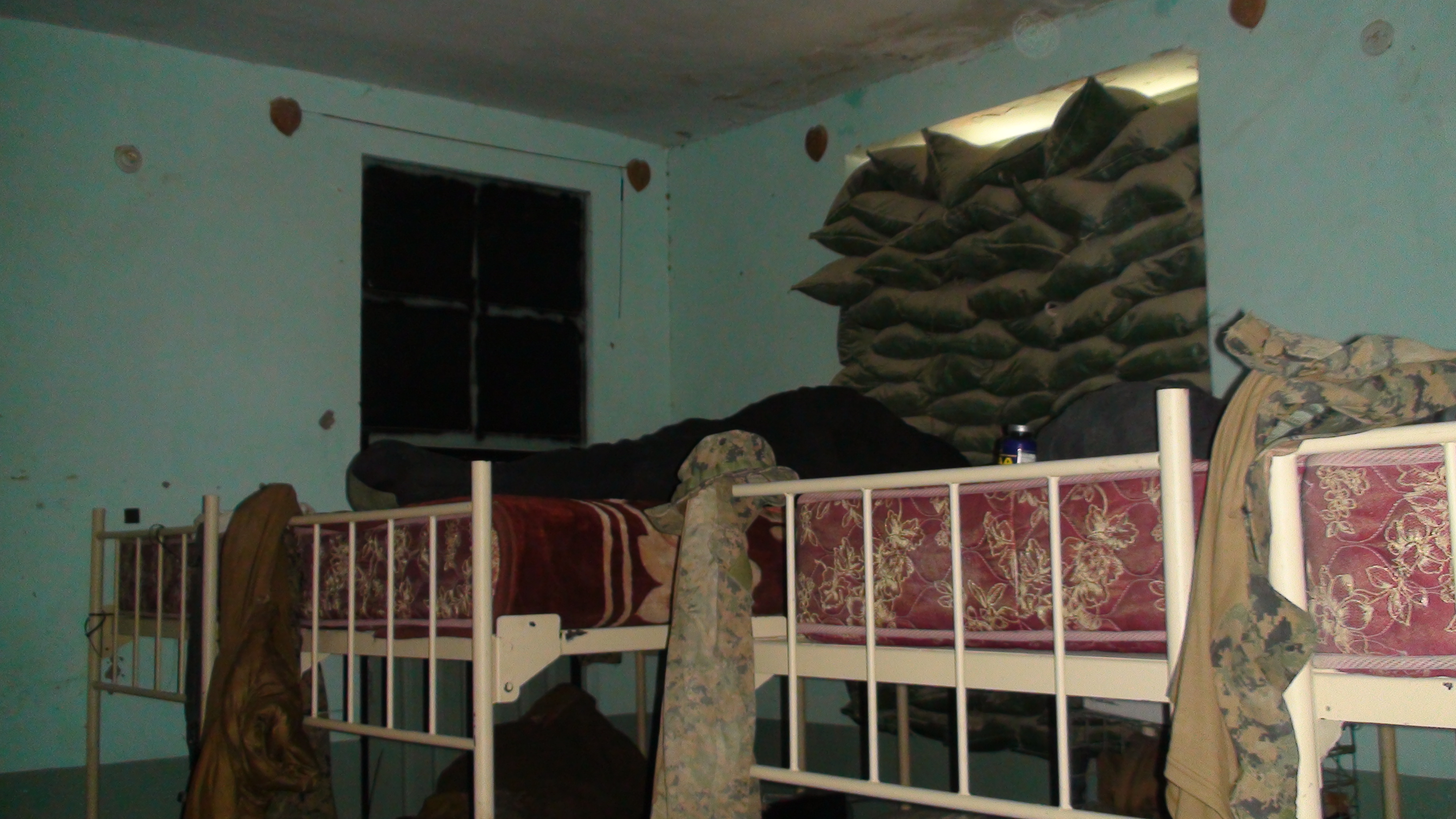 Beds on the operating base in Afghanistan