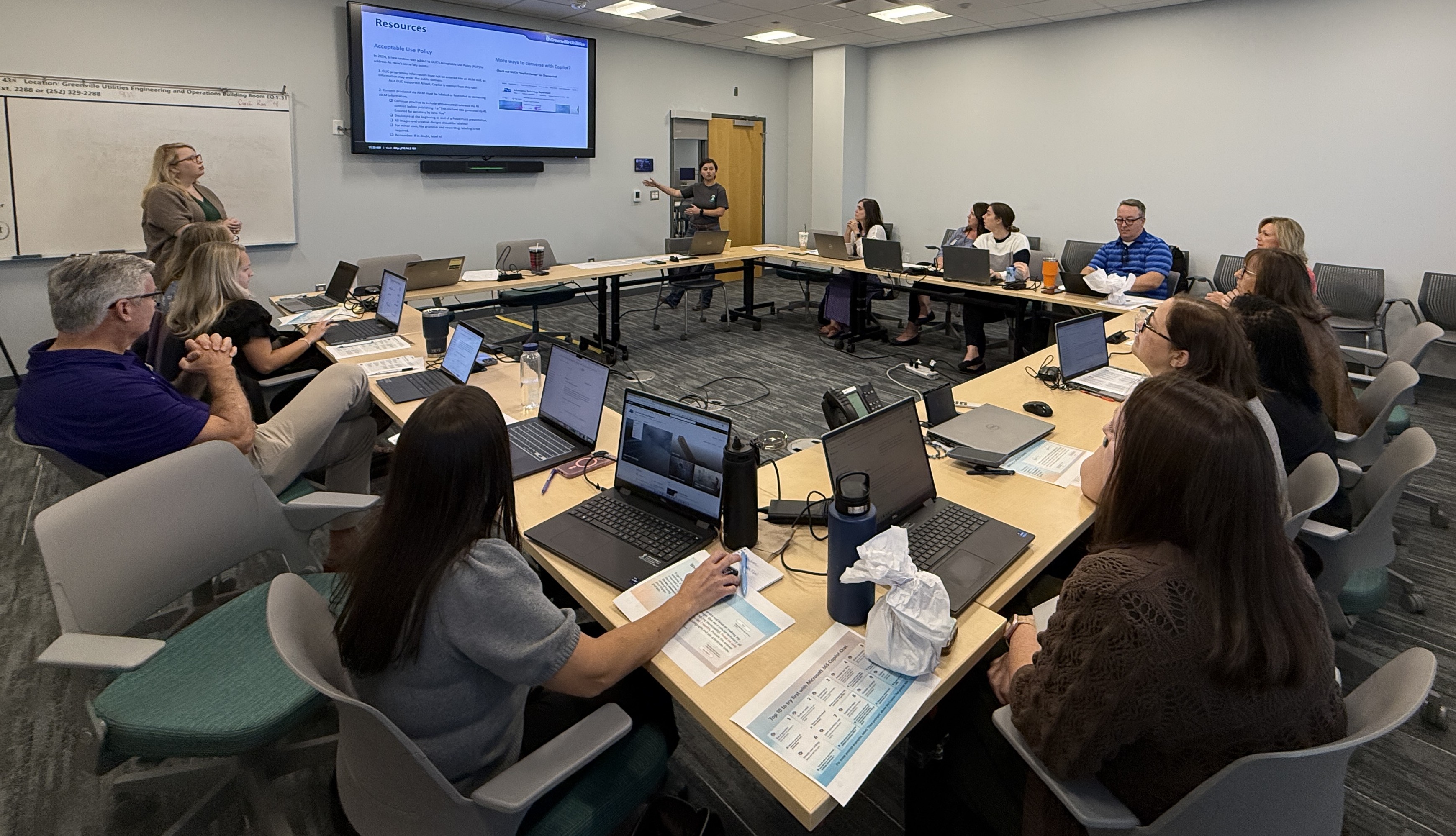 Greenville Utilities staff participate in a training