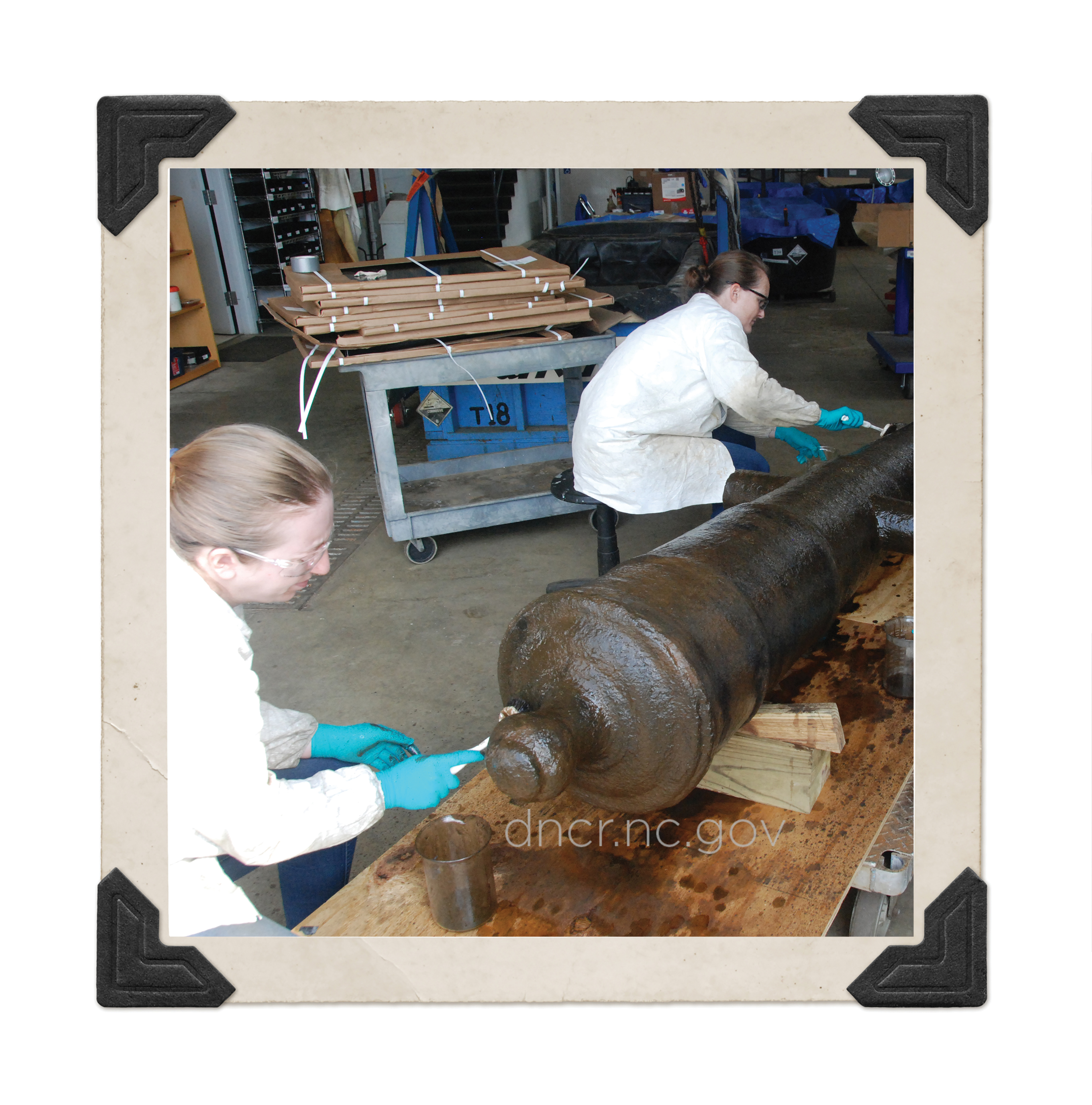 restoration work on a cannon from QAR