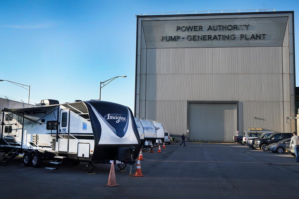 Trailers for sequestered New York Power Authoritry workers