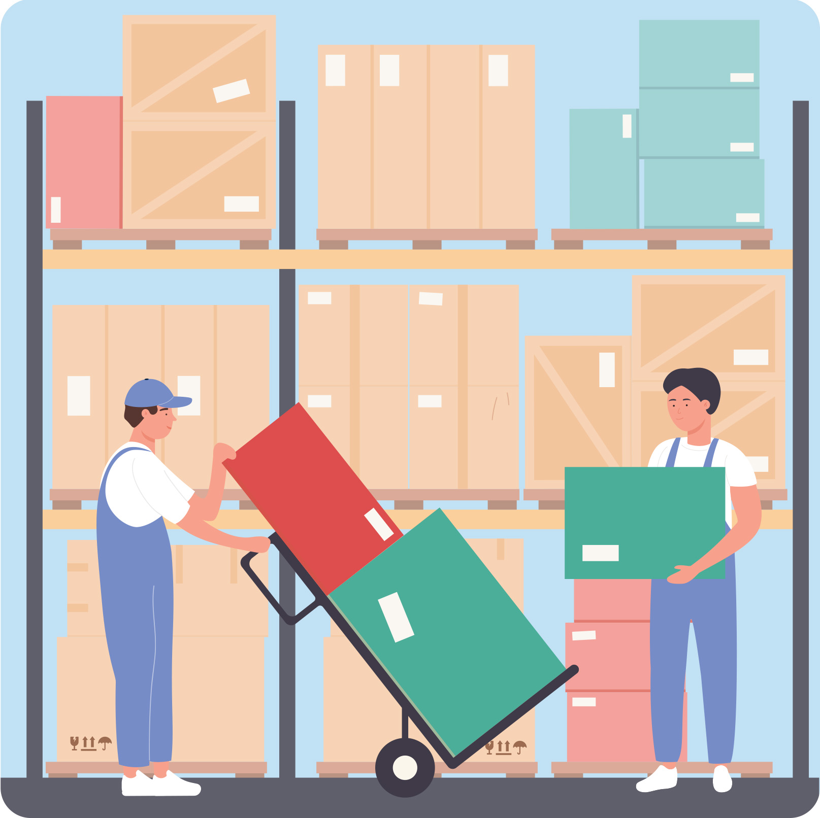 Warehouse getting restocked