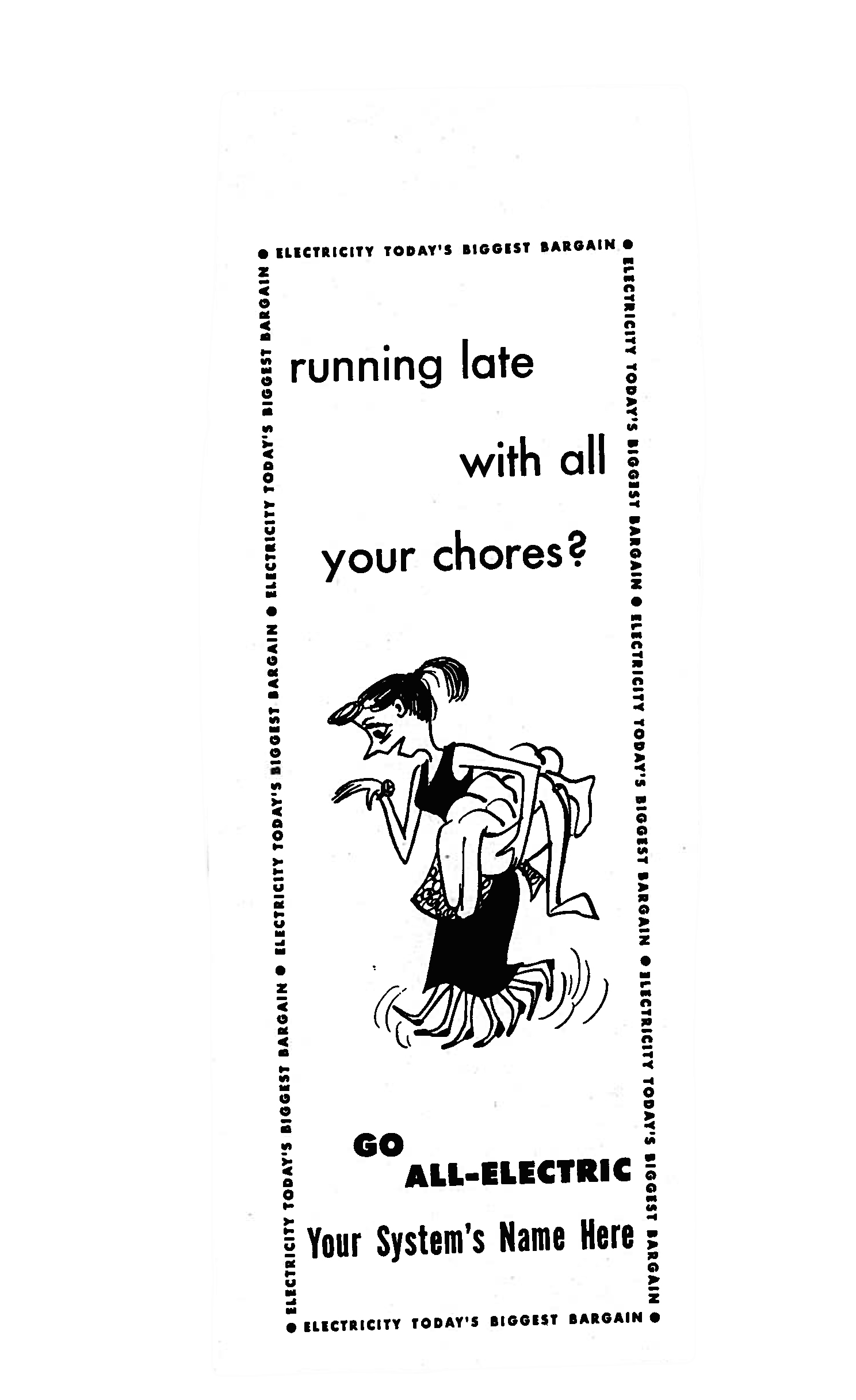Ad template from 1955 about going electric