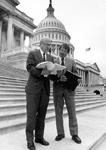 Alex Radin and Larry Hobart on the steps of the US Capitol