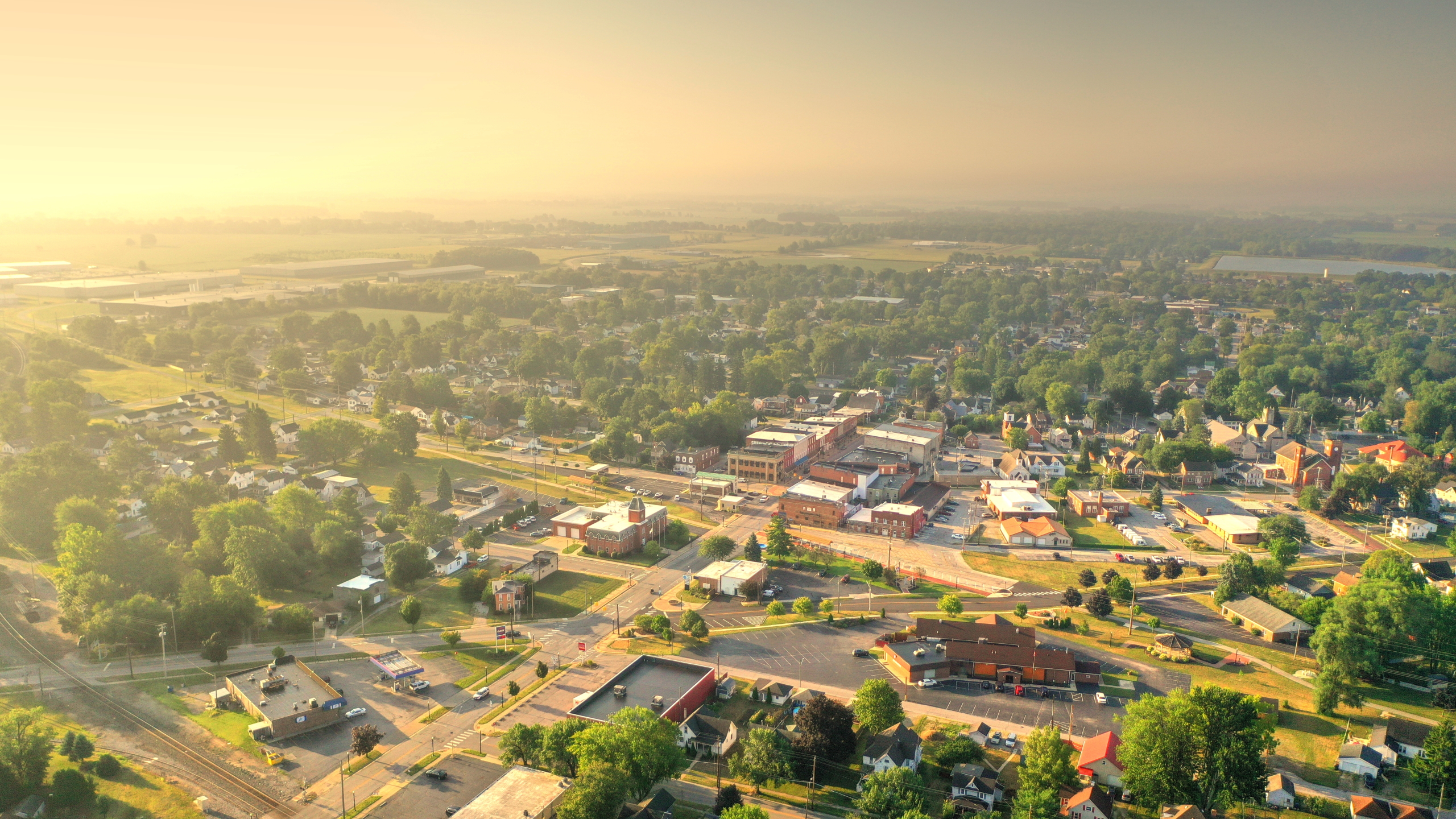 Clyde, OH downtown at sunrise.