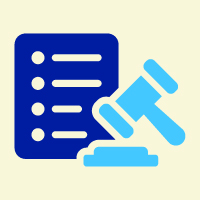 Icon of a checklist and gavel representing enforcement measures when your AI policy is breached