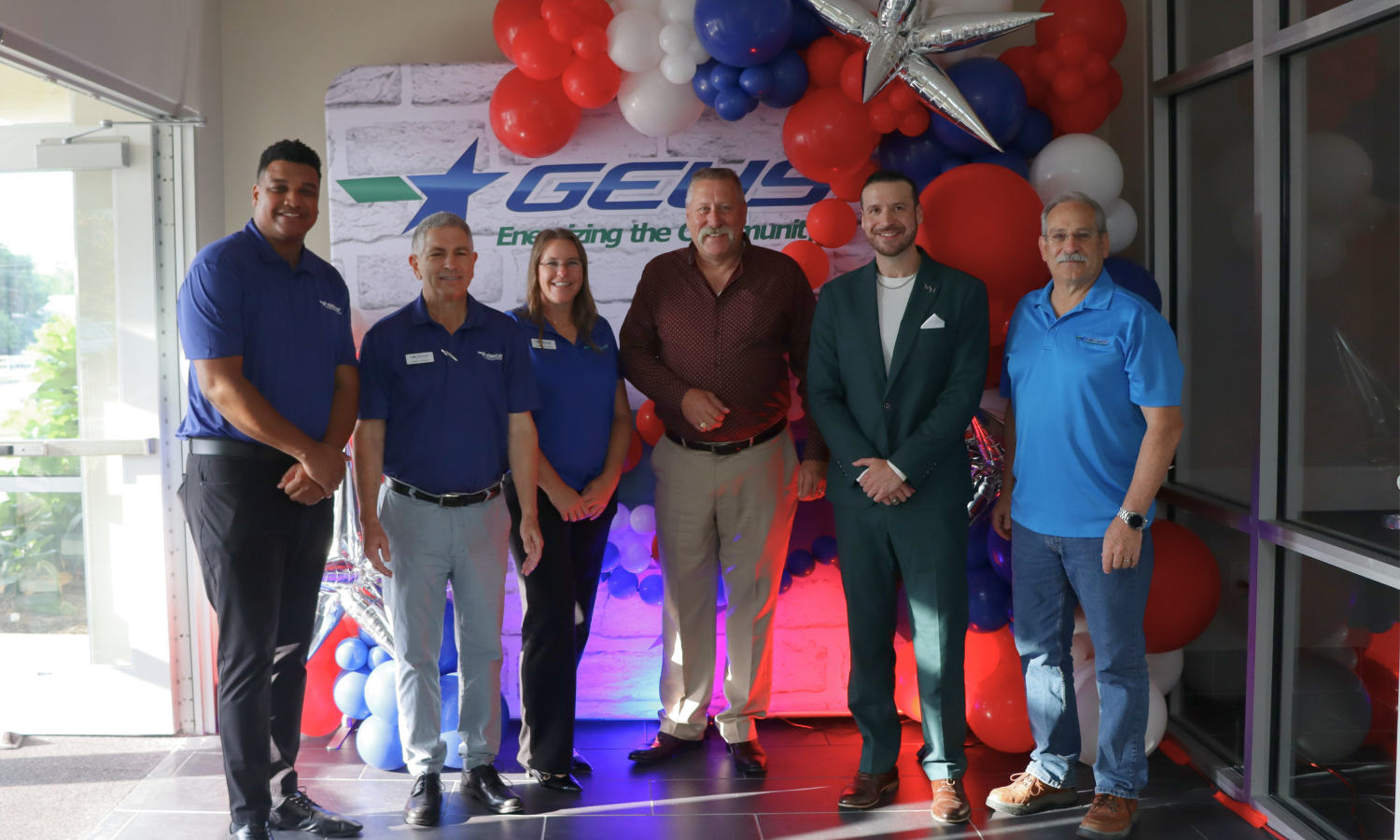 GEUS' community connections department celebrating the utility's 135th anniversary at the chamber of commerce. 