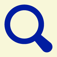 Blue magnifying glass icon