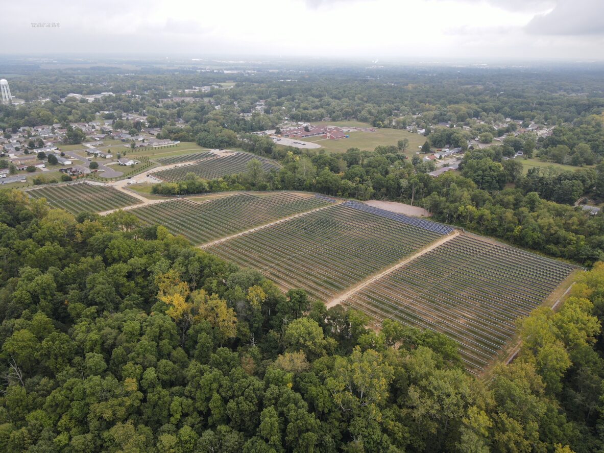Aerial view of IMPA's Richmond solar park