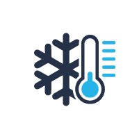 Icon of snowflake and thermostat