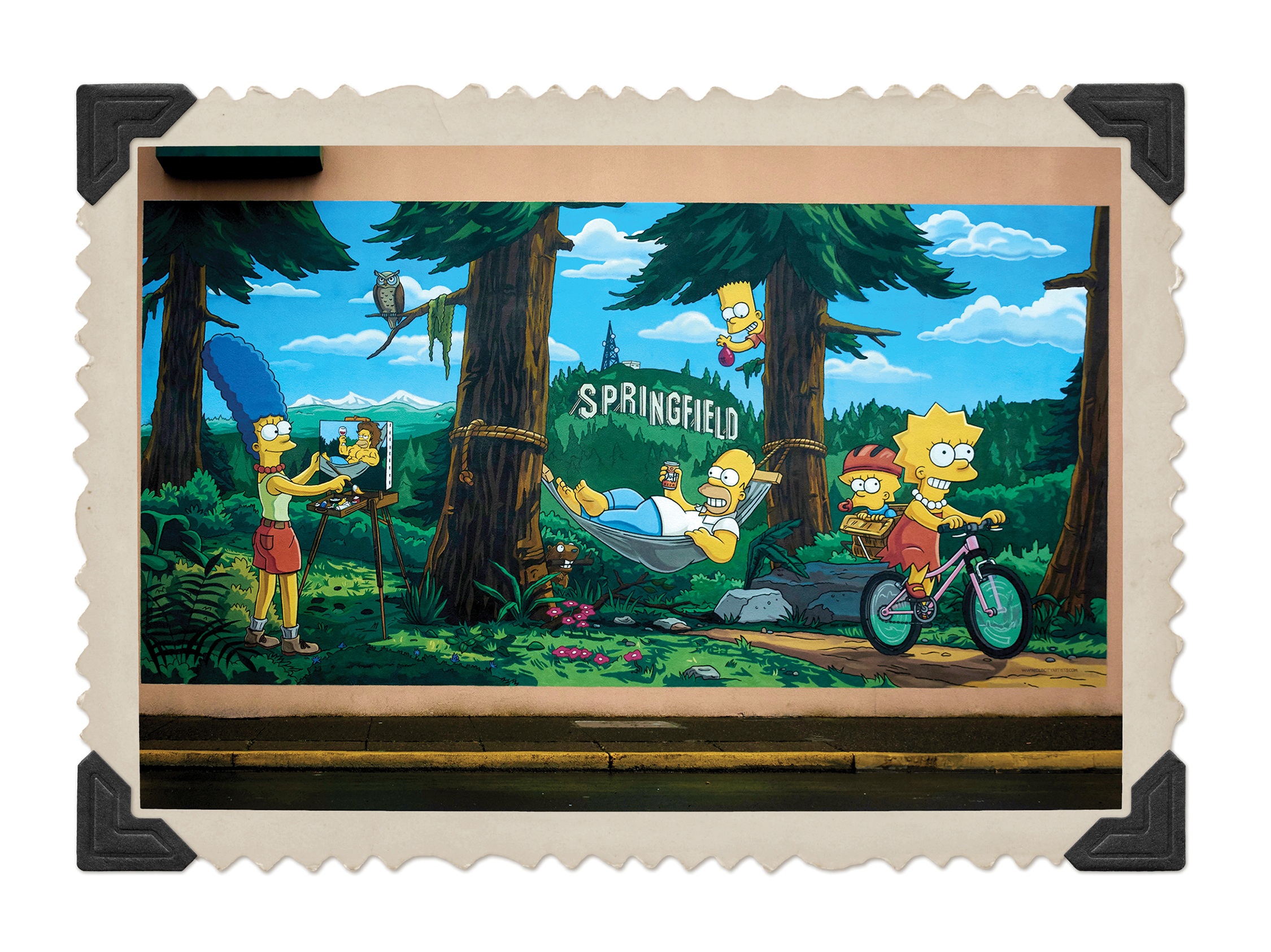 Simpsons mural in Springfield, OR