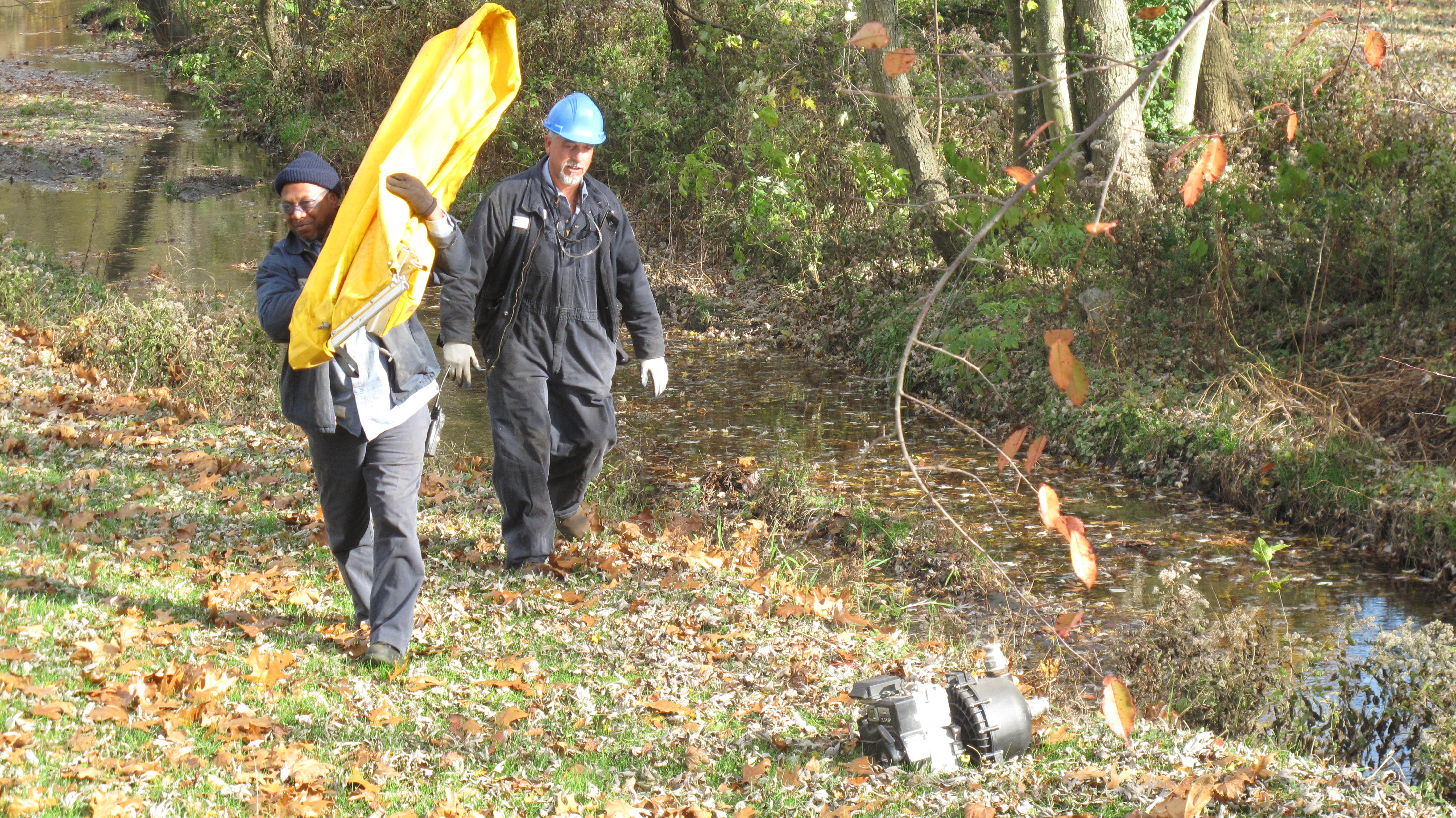 Operations crews carrying equipment during a drill. Photo courtesy Vineland Municipal Utilities