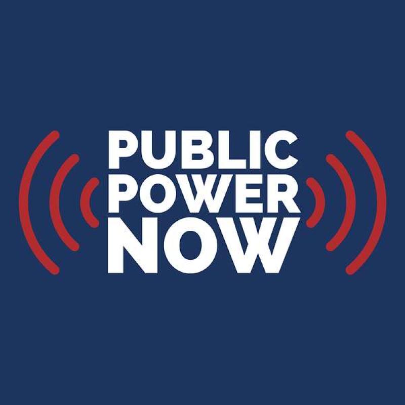 Public Power Now podcast logo set against a navy blue background