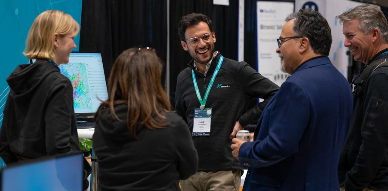 People laughing and talking