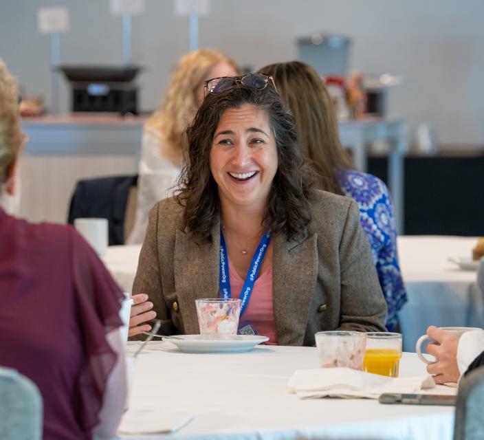 Photo of a person laughing