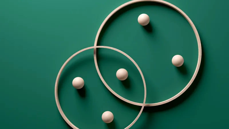 Green background with tan circles