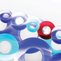 red and blue circles