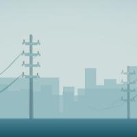 Person standing on top of sign post with arrows pointing in various directions