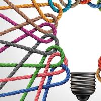 Twisted ropes forming the outline of a light bulb