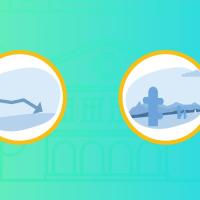 Four energy-related icons over a green-blue gradient background