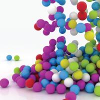 Cascade of colorful balls