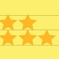 Yellow lined paper with gold star stickers