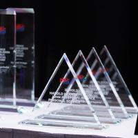 Various 2026 APPA Awards arranged on a table