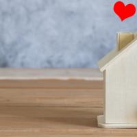 small house with a heart