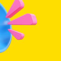 Graphic of a blue megaphone set against a bright yellow background
