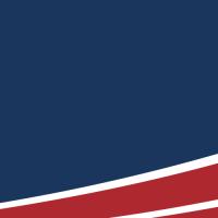 navy blue banner with red swoops