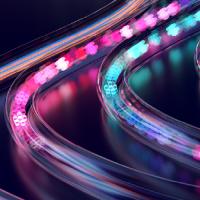Pink and blue swoops