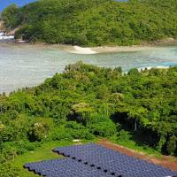 Aerial view of Ofu microgrid in American Samoa