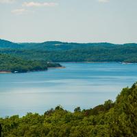 view of Arkansas river and ozark mountains