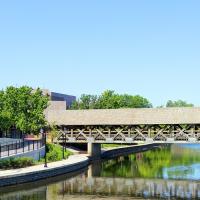 View of river in Naperville, IL