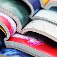 pile of magazines with detail of 