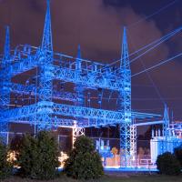 substation at night, City of Rocky Mount