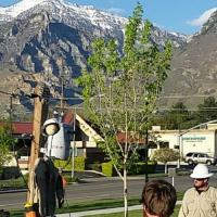 Provo Power employees give a safety demonstration
