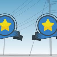 row of ribbons with stars