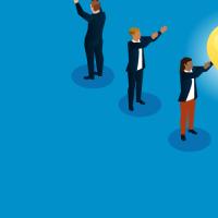 People passing lightbulbs