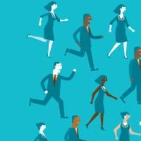 People following a leader