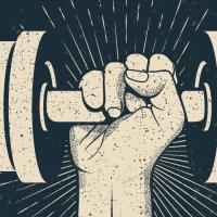 Hand holding a weight