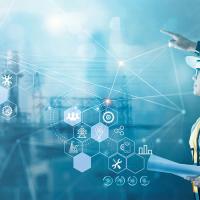 utility workers and energy icons