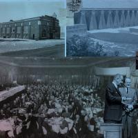 Collage of photos relating to public power history