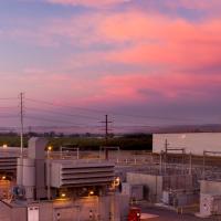 Turlock Irrigation District's Almond 2 power plant at dusk